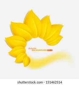 Autumn background with yellow foliage. EPS10 vector.