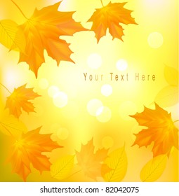 Autumn background with yellow leafs. Back to school. Vector illustration.