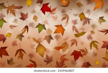 Autumn background. Yellow leaves are falling close up. Vtctor