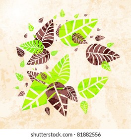 Autumn Background-Autumn Leaves falling for your design