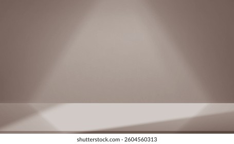 Autumn background,Brown Wall Studio Room and Light,Shadow on Podium Stage for Product,Dark Brown Backdrop scene banner with sunlight on floor texture Fall Season,Interior Kitchen with blur gradient 