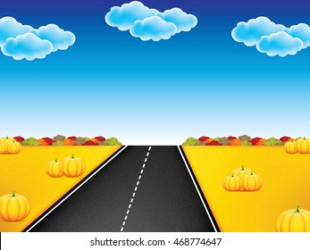 Autumn background.Pumpkins vector