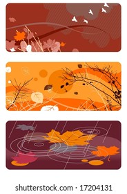autumn backgrounds set