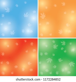 autumn backgrounds with transparent light maple leaves - vector set