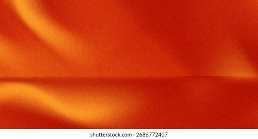 Autumn Background,Studio orange wall with shadow leaves on red podium for product display,Summer backdrop 3D Template with Light on floo