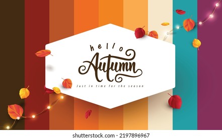 Fondo del banner de la placa de otoño con hojas de otoño caídas y color del fondo de otoño