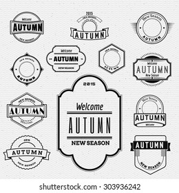 Autumn badges logos and labels can be used to design packages of goods during autumn sales