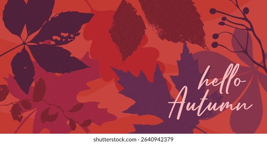 Autumn banner or background with autumn leaves for different design. Vector.