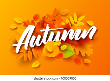 Fondo de banner del otoño con hojas. Ilustración del vector