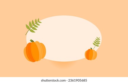 Autumn banner background with pumpkins illustration. Seasonal fall banner design for postcards, greeting or promotion. Autumn concept and vegetable compositions.