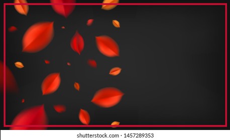 Autumn banner background with red leaves, fall nature vector design elements. Web layout template