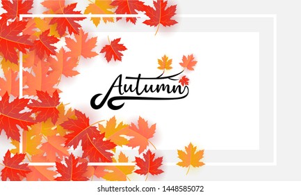 autumn banner background vector illustration 