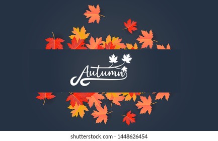 autumn banner background vector illustration