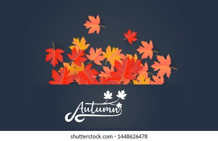 autumn banner background vector illustration