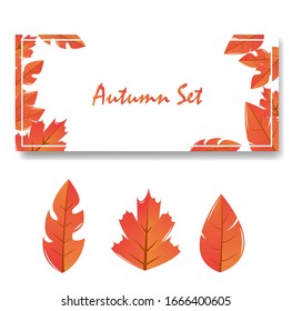 Autumn banner design calligraphy. Seasonal lettering. leaf web banner template.vector illustration

