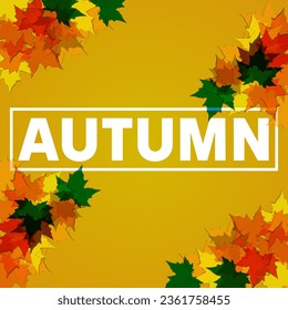 Autumn banner for design, inscription with leaves. Vector illustration