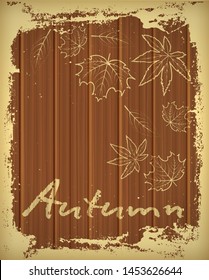 Autumn  banner with drawn in chalk, vector illustration