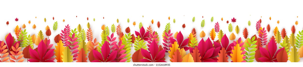 Autumn banner with fall leaves. Vector illustration EPS10