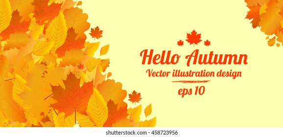Autumn banner for the internet with space for text. Vector illustration.
