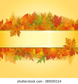 Autumn banner with leaves