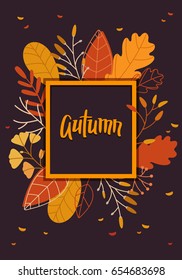 Autumn Banner with Leaves