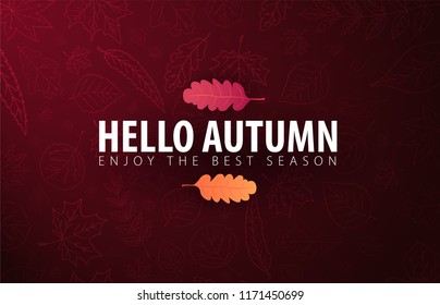 Autumn banner with leaves for shopping sale, promo poster and frame leaflet, web banner. Vector illustration