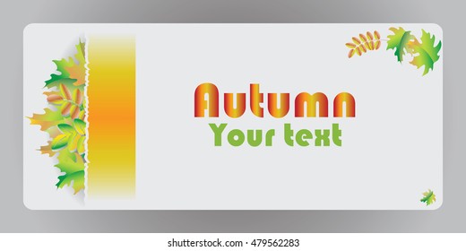 Autumn banner with maple leaves.
Vector image for design cards, presentations, posters, brief information.
