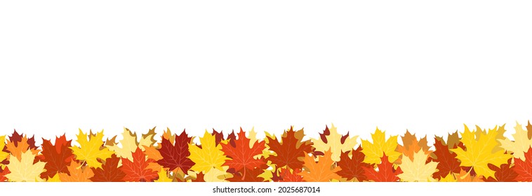 Autumn banner, poster, flyer, sale. Background decorated with leaves, for shopping, or promo poster, frame flyer, or web banner. Vector illustration isolated on yellow backround.