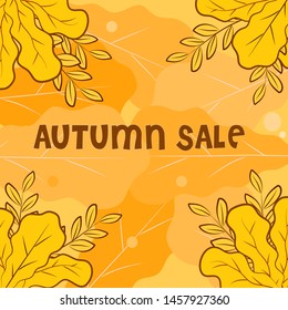 Autumn banner sale flat background design