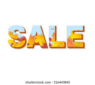 Autumn banner with sale. Vector illustration
