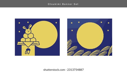 Herbstbanner-Set_Einfach und süßer Herbstmond-Blick