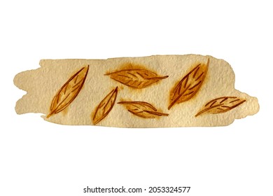 Autumn banner stripe watercolor leaf texture paper