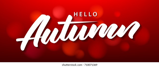 Autumn banner template with lettering