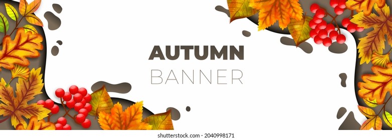 fondo de ilustración vectorial de banner de otoño
