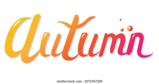Autumn Banner With Yellow Paint With Gradient Background, Vector Illustration