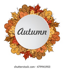 Autumn banners with colorful leaves vector. Autumn frame