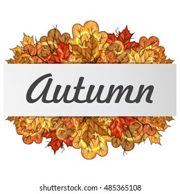 Autumn banners with colorful leaves vector. Autumn frame. 