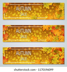 Autumn banners design vector templates collection