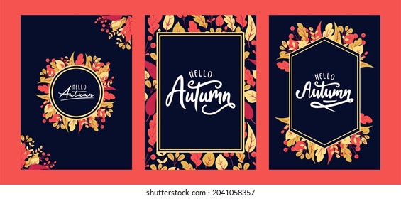 autumn with beautiful leaves. background, banner template, poster or card.