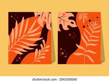 autumn with beautiful leaves. background, banner template, poster or card.