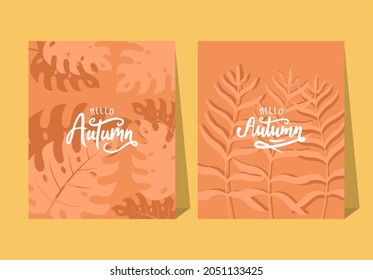 autumn with beautiful leaves. background, banner template, poster or card.