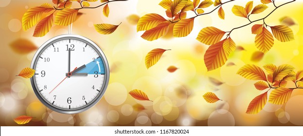 Autumn beech foliage with sunlights and bokeh. Eps 10 vector file.