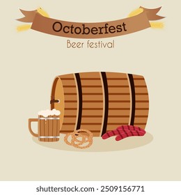 Autumn Beer Festival: Beer Barrel with Snacks