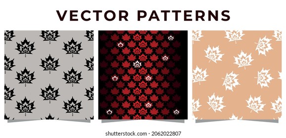 Autumn beige seamless stylized leaf pattern. Autumn colored outline sheets-vector illustration.