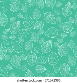 Autumn beige seamless stylized leaf pattern. Seamless decorative template texture with leaves