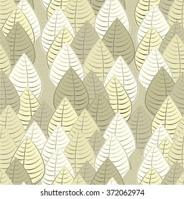 Autumn beige seamless stylized leaf pattern. Seamless decorative template texture with leaves