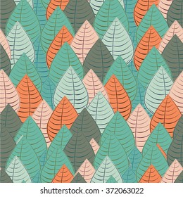 Autumn beige seamless stylized leaf pattern. Seamless decorative template texture with leaves
