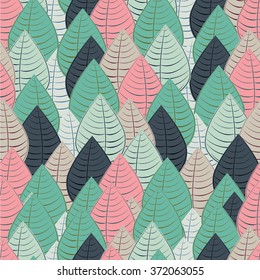 Autumn beige seamless stylized leaf pattern. Seamless decorative template texture with leaves