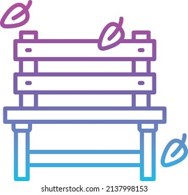 Autumn Bench vector icon. Can be used for printing, mobile and web applications.