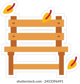 Autumn Bench vector icon. Can be used for printing, mobile and web applications.